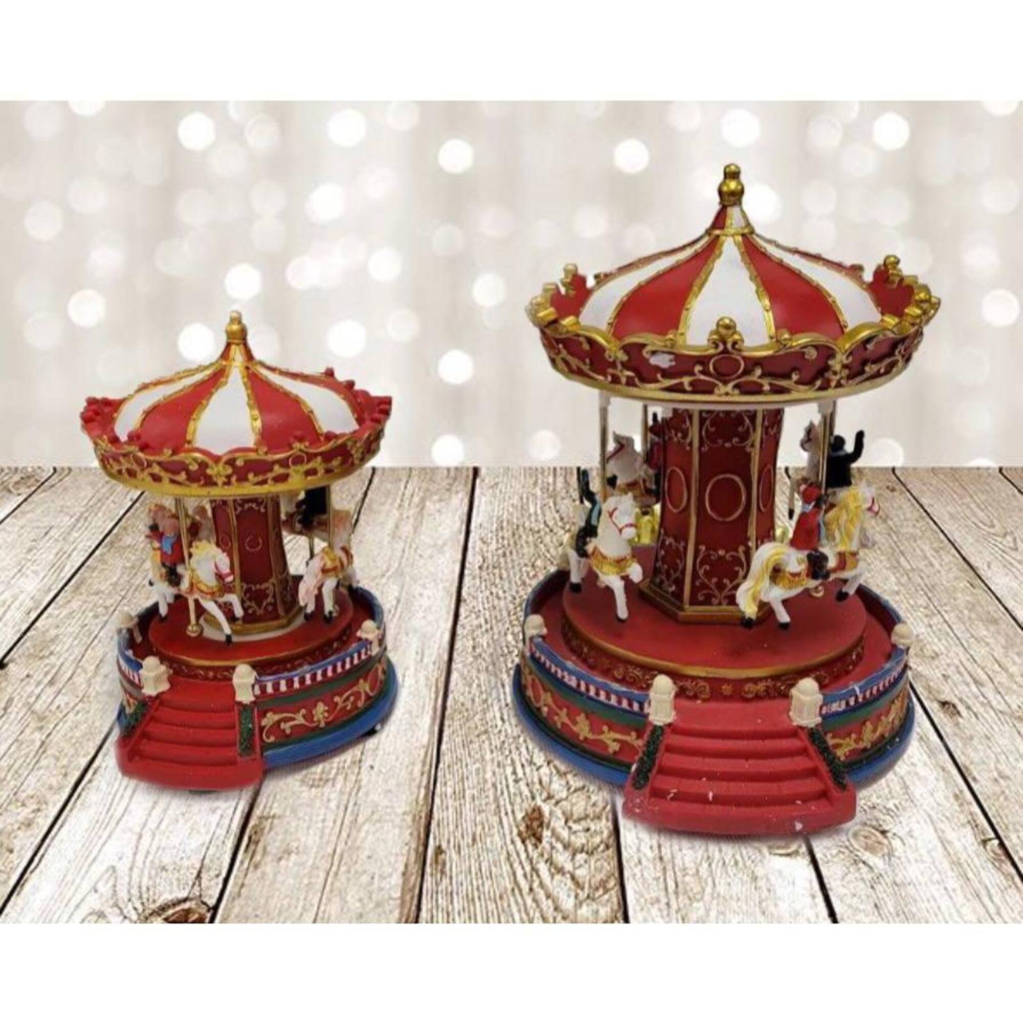 20" Christmas Village Carousel with LED Lights
